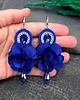 kolczyki soutache Kolczyki sutasz srebrno chabrowe z kwiatami Bloom 1