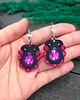 kolczyki soutache Kolczyki sutasz zielono różowe małe wiosenne kolorowe lekkie Flower 1