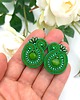 kolczyki soutache Mila kolczyki sutasz sztyfty zielone z kulkami agatu brazylijskiego 1