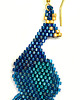 kolczyki szklane Pawie niebieskie, kolczyki z frędzlami, beading 4