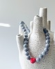 korale Naszyjnik z chalcedonu z ceramicznym sercem 1