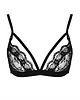 biustonosze damskie Stanik czarny koronkowy z paskami Iris 1