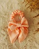 gumki do włosów Gumka jedwabna, scrunchie, frotka z kokardą brzoskwiniowa rosa 2