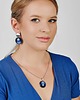 kolczyki szklane Okrągłe kolczyki w odcieniu szafiru Binnur e9/20 2