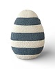 ozdoby wielkanocne Poduszka Jajko Pisanka W Paski Bolce Ecru Niebieski 3