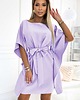 sukienki mini damskie 287-29 SOFIA Kobieca sukienka motyl z wiązaniem w pasie - wrzos 1