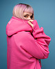 bluza z kapturem damska Bluza SUMO fuksja/ oversize hoodie 3