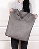 torby XXL Mega Shopper bag szary na zamek/ na codzień 1