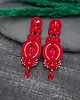 kolczyki soutache Kolczyki sutasz czerwone wieczorowe eleganckie z kryształkami Layla 2