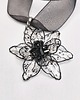 chokery Czarny choker Dymny Kwiat z szyfonową wstążką i kwiatem Dip Art 2