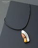 wisiory Krzemień pasiasty i bursztyn w designerskim wisiorze ręcznie robionym gift LUX 9