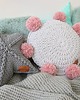 poduszki plecione Okrągła poszewka bawełniana z pomponami 1