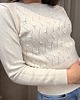 swetry damskie  Sweter ze ściągaczem w pasie 2