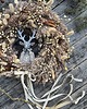 wianki bożonarodzeniowe Wianek naturalny świąteczny boho z traw złoto renifer figurka ceramiczna 3