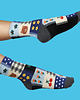 skarpetki damskie Kolorowe Skarpetki w kwiaty z króliczkiem - patchwork 1