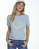t-shirt damskie T-SHIRT melange szary klasyczny z kolibrem 1