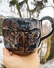 kubki Unikatowy duży kubek ceramiczny Ćma, czarno miedziany 2