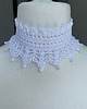 chokery Biały koronkowy choker z koraliczkami 3