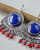 kolczyki srebrne -lapis lazuli i koral- 2