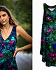 sukienki maxi damskie Wakacyjna SUKIENKA w kwiaty maxi, autorski print  lilie wodne 100% wiskoza 1