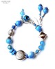 komplet biżuterii Modny komplet bransoletka i kolczyki w błękicie Howlit i szkło miły prezent 1