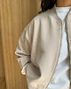 bluza bez kaptura damska Bluza Bomber caffe latte na zamek 4