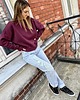 bluza bez kaptura damska Sempre Tu / burgundowa bluza bawełniana 5