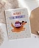 kartki okolicznościowe - wydruki Kartka urodzinowa z pieskiem - "Make a wish" 2