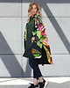 kurtki damskie Peleryna Frida Green Abstract 2