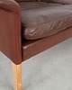 sofy i szezlongi Sofa skórzana brązowa, duński design, lata 60,  Hans Olsen,  CS M 7