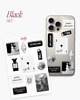naklejki i wlepy Naklejki 3D czarny elegancki zestaw na etui oraz laptop 1