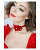 chokery Jedwabny  czerwony choker 3
