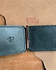 portfele damskie Czarno-brązowy portfel ze skóry ręcznie uszyty zapinany na klips. 2