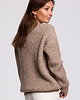 swetry damskie Długi sweter w prążek - cappuccino(BK-052) 3