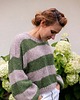 swetry damskie Sweter w paski, zielony sweter, sweter z alpaki 2