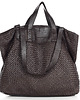 torby na ramię Torba damska pleciona shopper & shoulder leather bag - MARCO MAZZINI brąz caffe 1