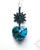 wisiory Serce Bermuda Blue, wisiorek z kryształami 1