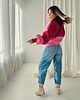 bluza bez kaptura damska Candy / bawełniana bluza różowo-czerwona 3