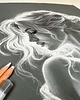 grafiki i ilustracje Rysunek suchą pastelą Ubrana w światło" 4