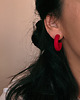 kolczyki z masy plastycznej Kolczyki HOOPS RED - M 1