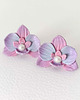 kolczyki z masy plastycznej Pastelowe Kolczyki Orchidea 2