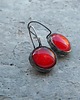 kolczyki wire wrapping ( zamówienie) Świetlista czerwień  -  kolczyki 1