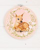 Ozdoby na ścianę Sarenka pink2, haft w tamborku 20 cm 2