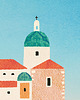 plakaty Amalfi Włochy - plaża Atrani - plakat fine art 2