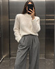 swetry damskie  Sweter Crew Neck Super Kid Mohair Ecru z odpinanymi poduszkami 1