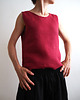topy damskie Top lniany 100%, malina 2