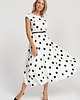sukienki midi damskie BONA - biała sukienka w retro grochy 2
