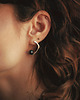 kolczyki srebrne PEARL / glossy silver earrings with dark pearl 1