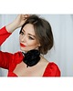 chokery Czarny duży  choker z jedwabiu 2
