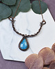 kolie Miedziany naszyjnik wire wrapping z turkusem #495 1